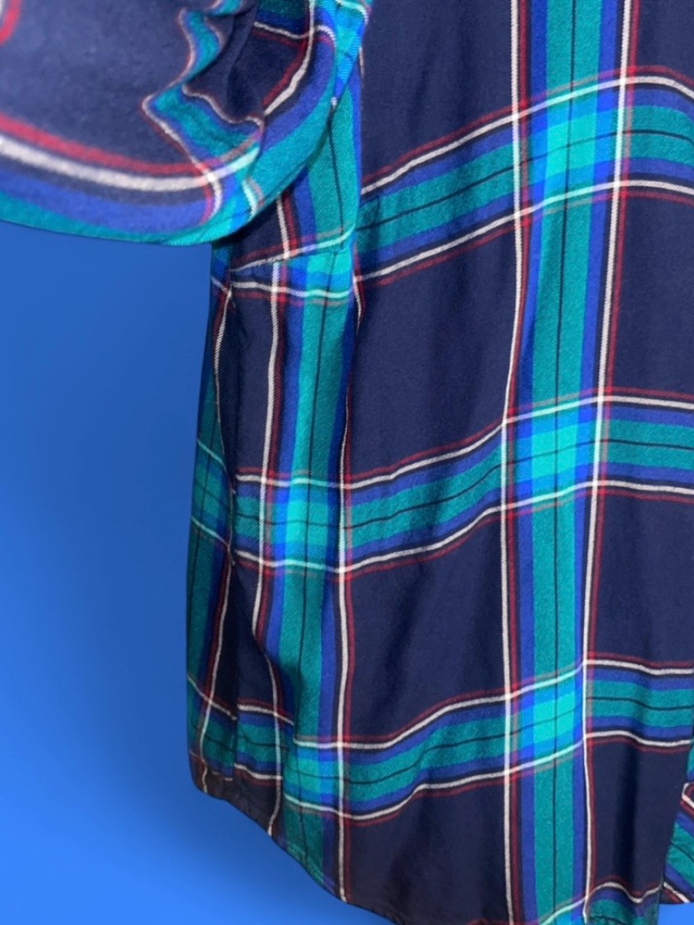 Upcycled Time and Tru George Strait Plaid Button-Down Shirt - Picture 9 of 16